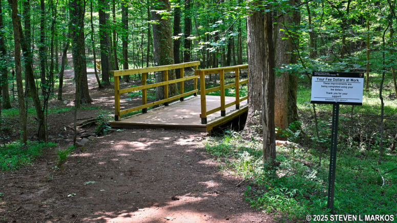 Bridge over a small creek on the Assault Trail in Kennesaw Mountain National Battlefield Park
