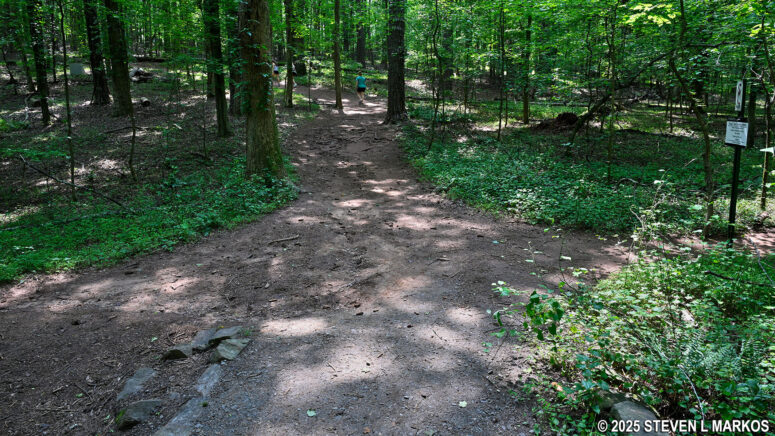 Western bridge on the Assault Trail is at a 4-way intersection that is not on any trail map, Kennesaw Mountain National Battlefield Park