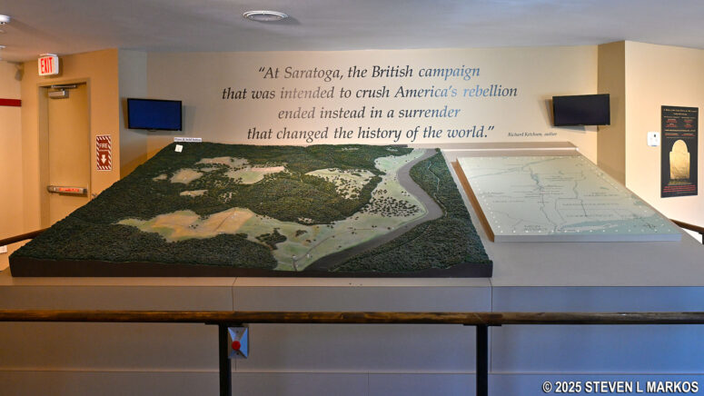 Animated light map in the Visitor Center at Saratoga National Historical Park