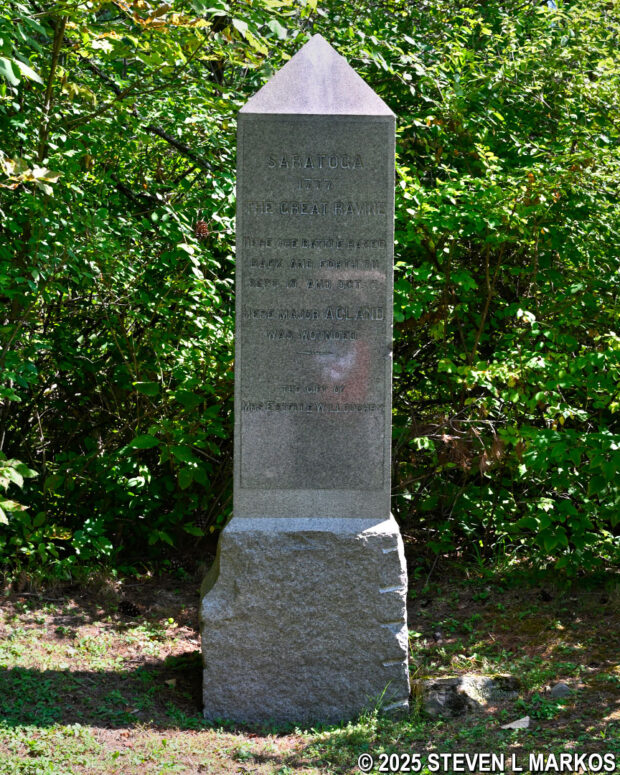 Major John Acland Monument at Saratoga National Historical Park