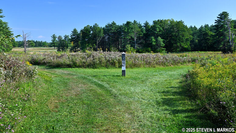 Start of the loop portion of the Wilkinson Trail at Stop C, Saratoga National Historical Park