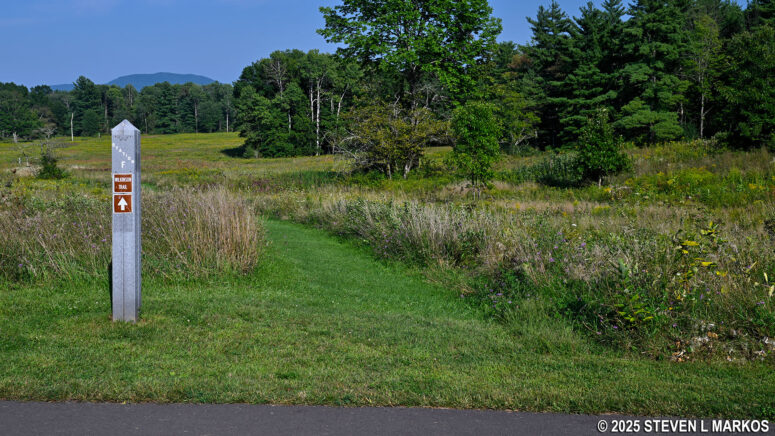 Wilkinson Trail passes through the Freeman's Farm stop on the Saratoga Battlefield Tour, Saratoga National Historical Park