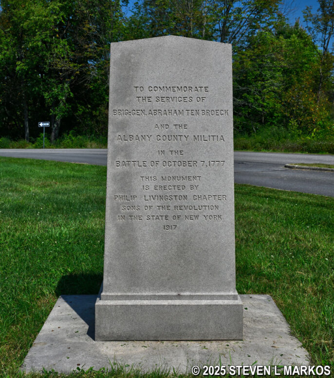 Albany County Militia Monument at Stop 5 on the Saratoga Battlefield Tour, Saratoga National Historical Park