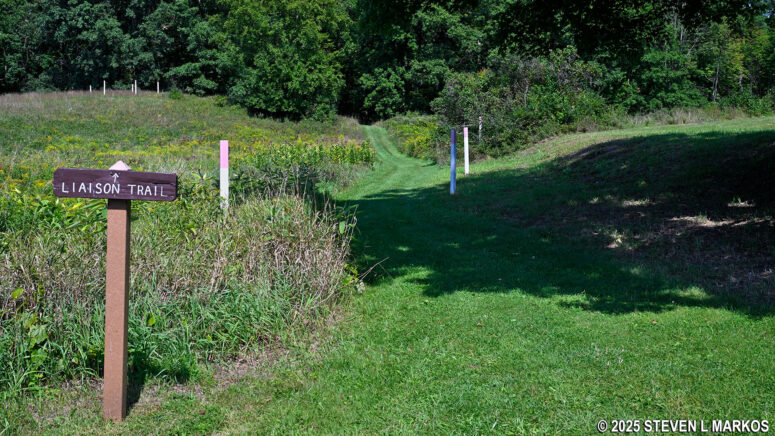 Southern trailhead for the Liaison Trail at the Freeman's Farm stop on the Saratoga Battlefield Tour, Saratoga National Historical Park