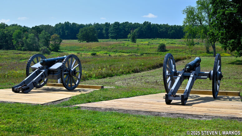 Cannon at the Breymann Redoubt stop on the Saratoga Battlefield Tour, Saratoga National Historical Park