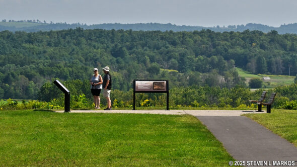 Stop 9 on the Saratoga Battlefield Tour overlooks the Hudson River Valley, Saratoga National Historical Park