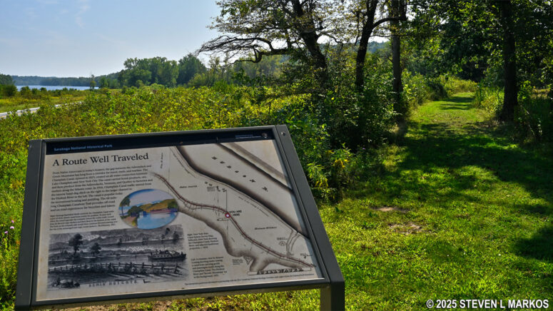 Southbound Champlain Canal towpath at Saratoga National Historical Park