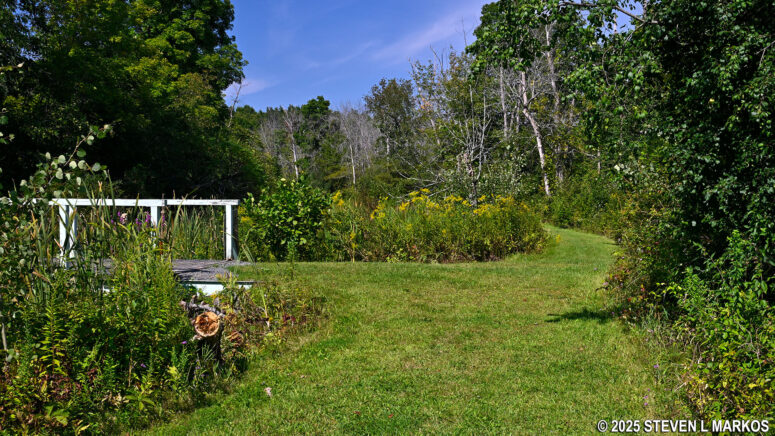 Northbound Champlain Canal towpath leads to Schuylerville, Saratoga National Historical Park