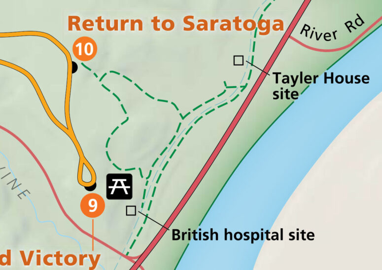Trails at Stop 10 on the Saratoga Battlefield Tour