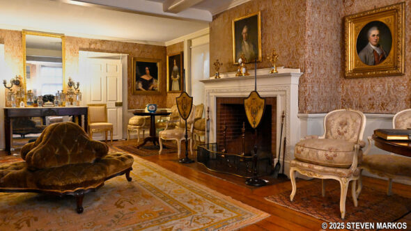 Long Room parlor of the Old House at Peace Field, Adams National Historical Park