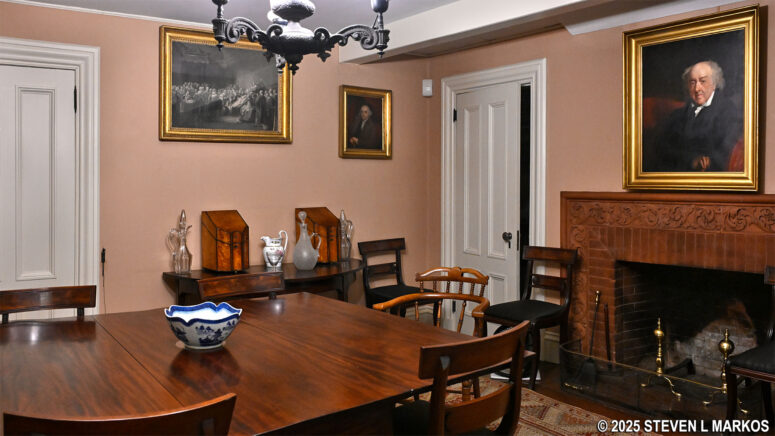 Dining room of the Old House at Peace Field, Adams National Historical Park