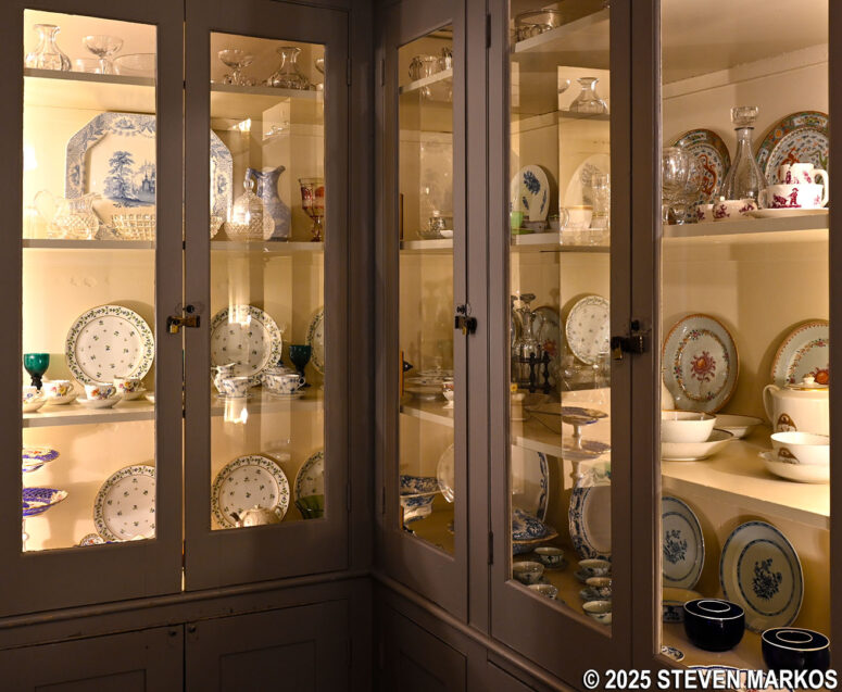 China cabinet in the Old House at Peace Field, Adams National Historical Park