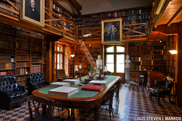 Inside the Stone Library at the Old House at Peace Field, Adams National Historical Park