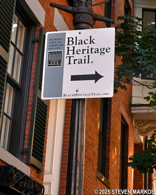 Sign for the Black Heritage Trail, part of Boston African American National Historic Site
