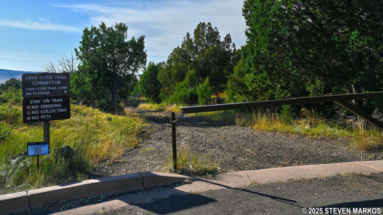 Trailhead at the Visitor Center parking lot for the Lava Flow Trail, Capulin Volcano National Monument