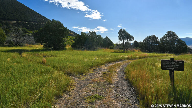 Start of the loop section of the Lava Flow Trail at Capulin Volcano National Monument