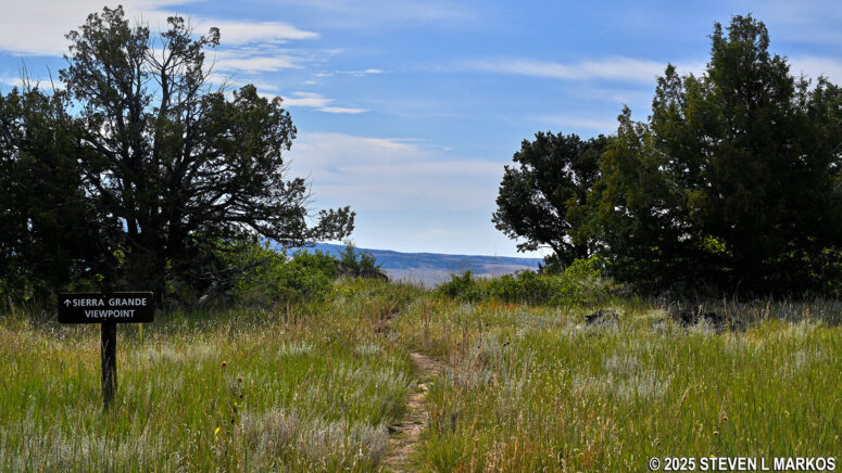 Side trail at Stop 3 on the Lava Flow Trail leads to the Sierra Grande Viewpoint, Capulin Volcano National Monument