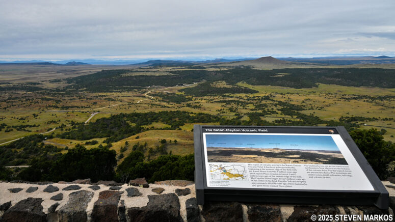 Westward view of the Raton-Clayton Volcanic Field from the Crater Rim Trail parking lot, Capulin Volcano National Monument
