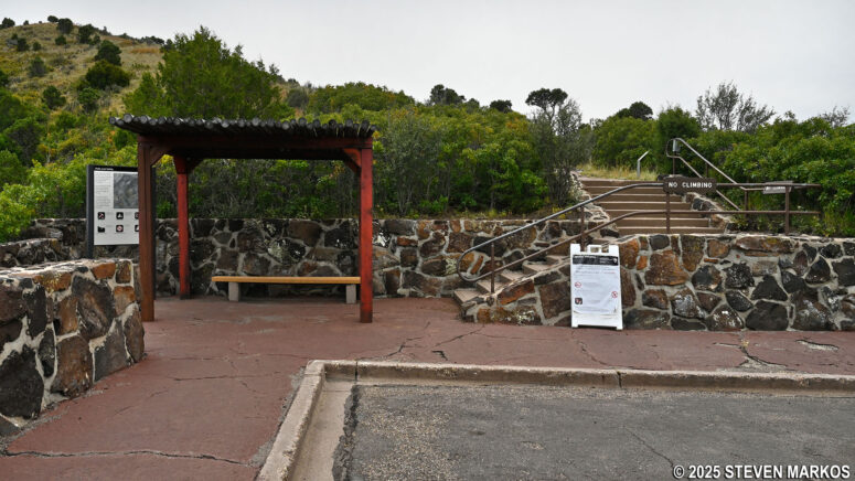 Stairs leading to the Crater Rim Trail at Capulin Volcano National Monument