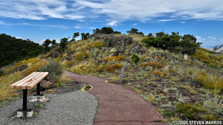 Bench along the Crater Rim Trail at Capulin Volcano National Monument