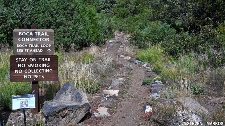 Start of the Boca Trail at the Picnic Area parking lot, Capulin Volcano National Monument