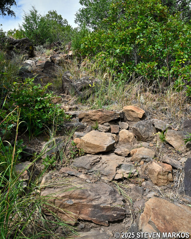 Rocky terrain on the Boca Trail at Capulin Volcano National Monument