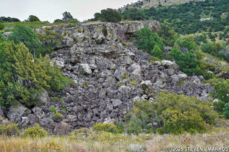 Collapsed lava tube at Stop 8 on the Boca Trail, Capulin Volcano National Monument