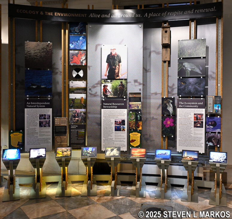 Exhibit inside Federal Hall National Memorial about the National Parks in the New York City area