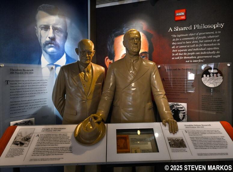 Exhibit on presidents who looked up to Lincoln in the Legacy Gallery, Ford's Theatre National Historic Site