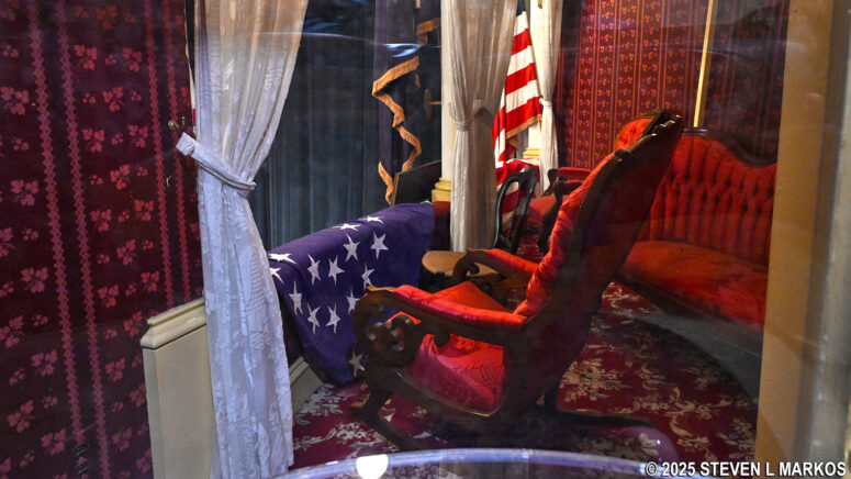 Replica of the rocking chair Abraham Lincoln was sitting in at Ford's Theatre when he was assassinated, Ford's Theatre National Historic Site