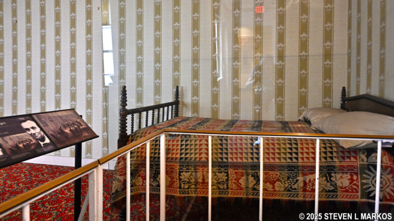 Replica of the bed in the Peterson House on which Abraham Lincoln died, Ford's Theatre National Historic Site