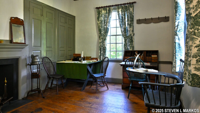 George Washington’s office in the study of the Ford Mansion, Morristown National Historical Park