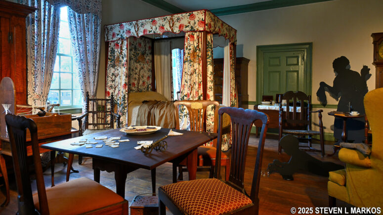 Lower floor dining room used as a bedroom by Theodosia Ford and her daughter during George Washington's stay at the Ford Mansion, Morristown National Historical Park