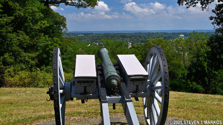 Cannon at Fort Nonsense overlooks Morristown, Morristown National Historical Park