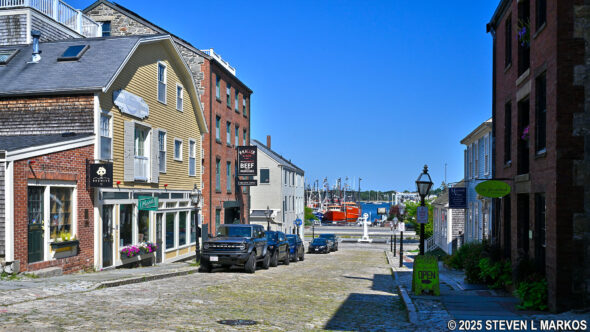 Cobblestone Centre Street in New Bedford, Massachusetts