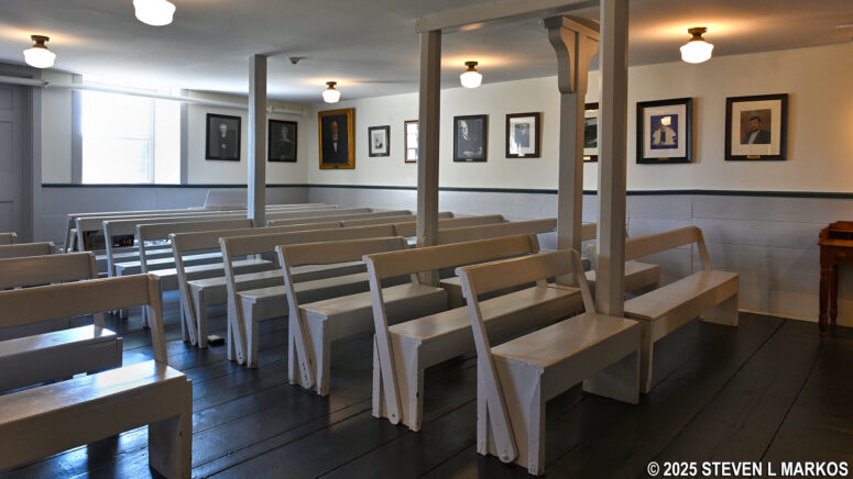 Pews in the Salt Box of the Seamen's Bethel in New Bedford, Massachusetts