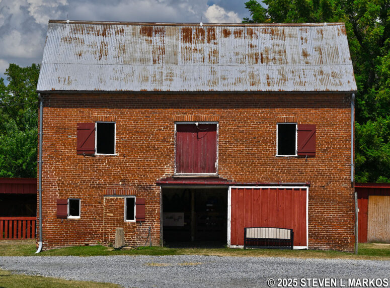 Brick stable from 1820 at Oxon Hill Farm in Maryland
