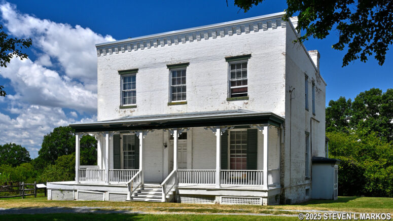 Mount Welby farmhouse (farm side) at Oxon Hill Farm in Maryland