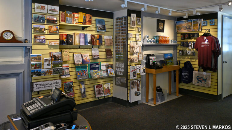 Book and souvenir store in the Visitor Center for Roger Williams National Memorial