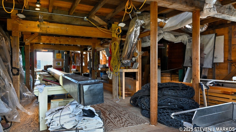 Pedrick Store House on Derby Wharf now serves as a maintenance shop for the Friendship of Salem, Salem Maritime National Historical Park
