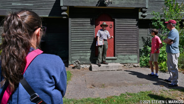 Ranger conducts a tour of the Iron Works House at Saugus Iron Works National Historic Site