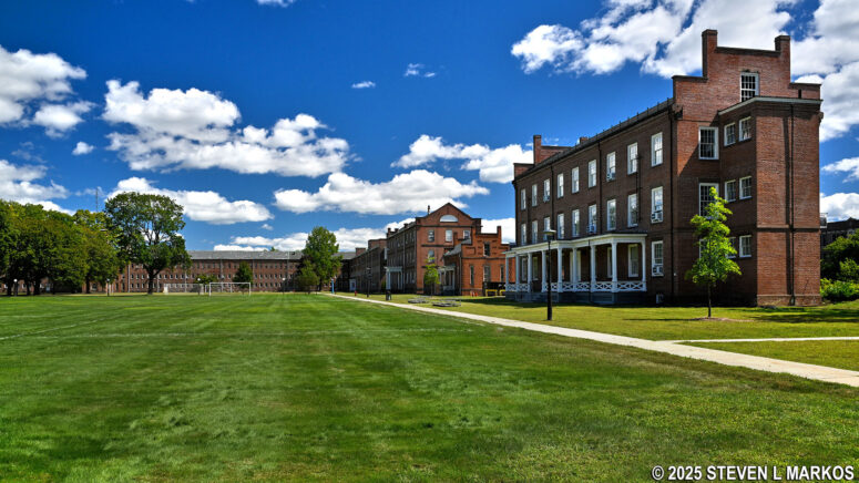 Historical Springfield Armory buildings around Armory Square, now part of Springfield Technical Community College