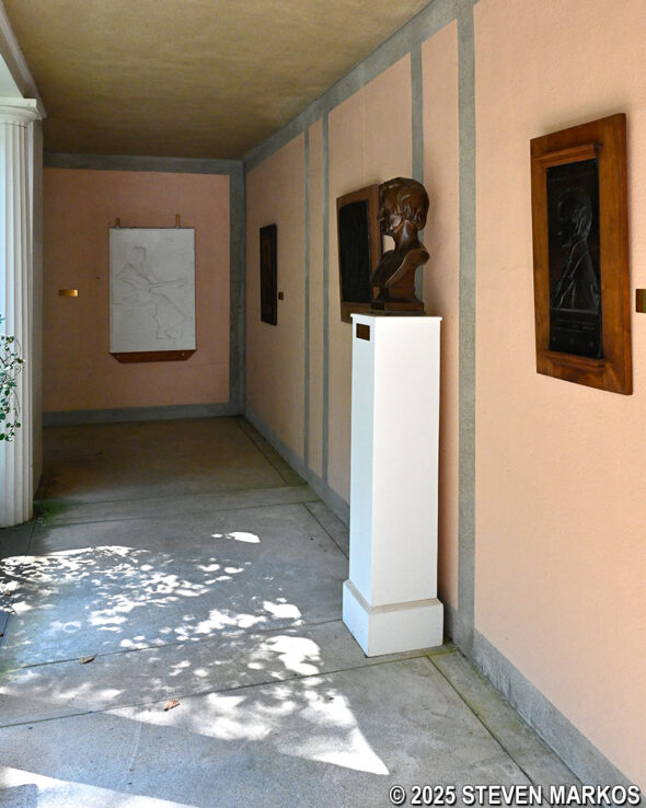 Artworks of August Saint-Gaudens on display in the Atrium, Saint Gaudens National Historical Park