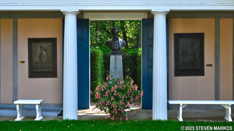Bust of Abraham Lincoln on display just outside the Atrium at Saint-Gaudens National Historical Park