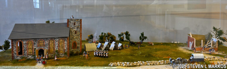 Model depicting the 1760s Saint Paul's Church and the 1690s wooden church destroyed during the American Revolution, Saint Paul's Church National Historic Site