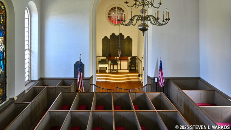 Alter and chancel of Saint Paul's Church now sit in the 1850s addition to the rear of the building, Saint Paul's Church National Historic Site