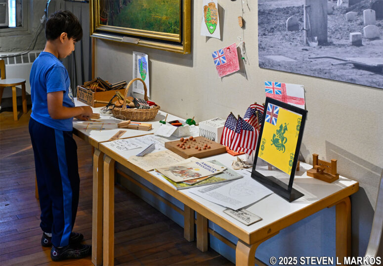 Table of Colonial-era games at the Visitor Center for Saint Paul's Church National Historic Site