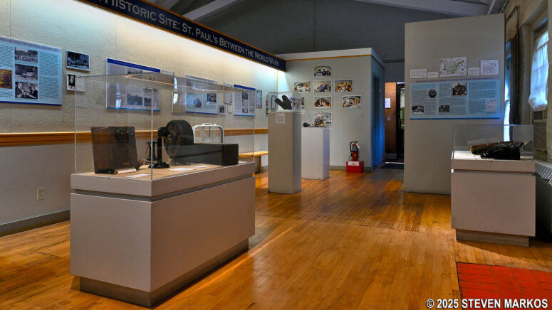 Rotating exhibit area at the Visitor Center for Saint Paul's Church National Historic Site