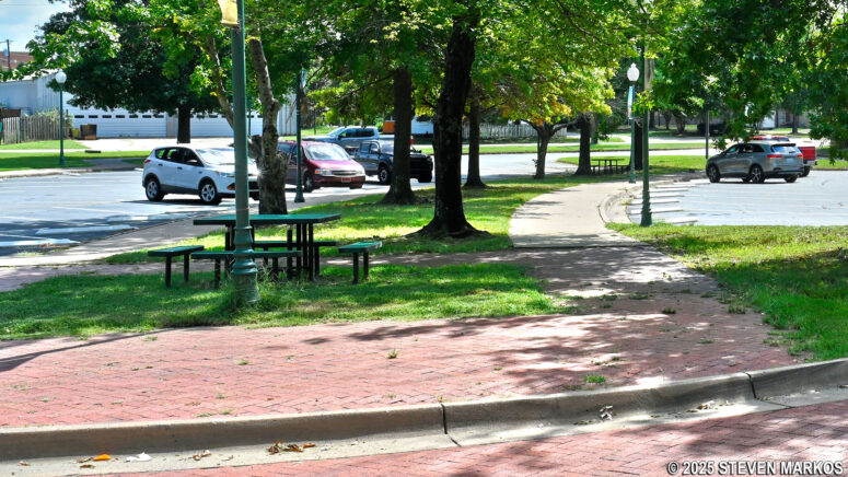 Picnic tables at Fort Smith National Historic Site