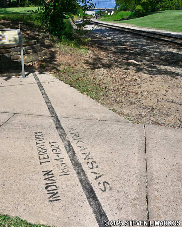 1834 boundary line between Arkansas and Indian Territory on the River Loop Trail at Fort Smith National Historic Site